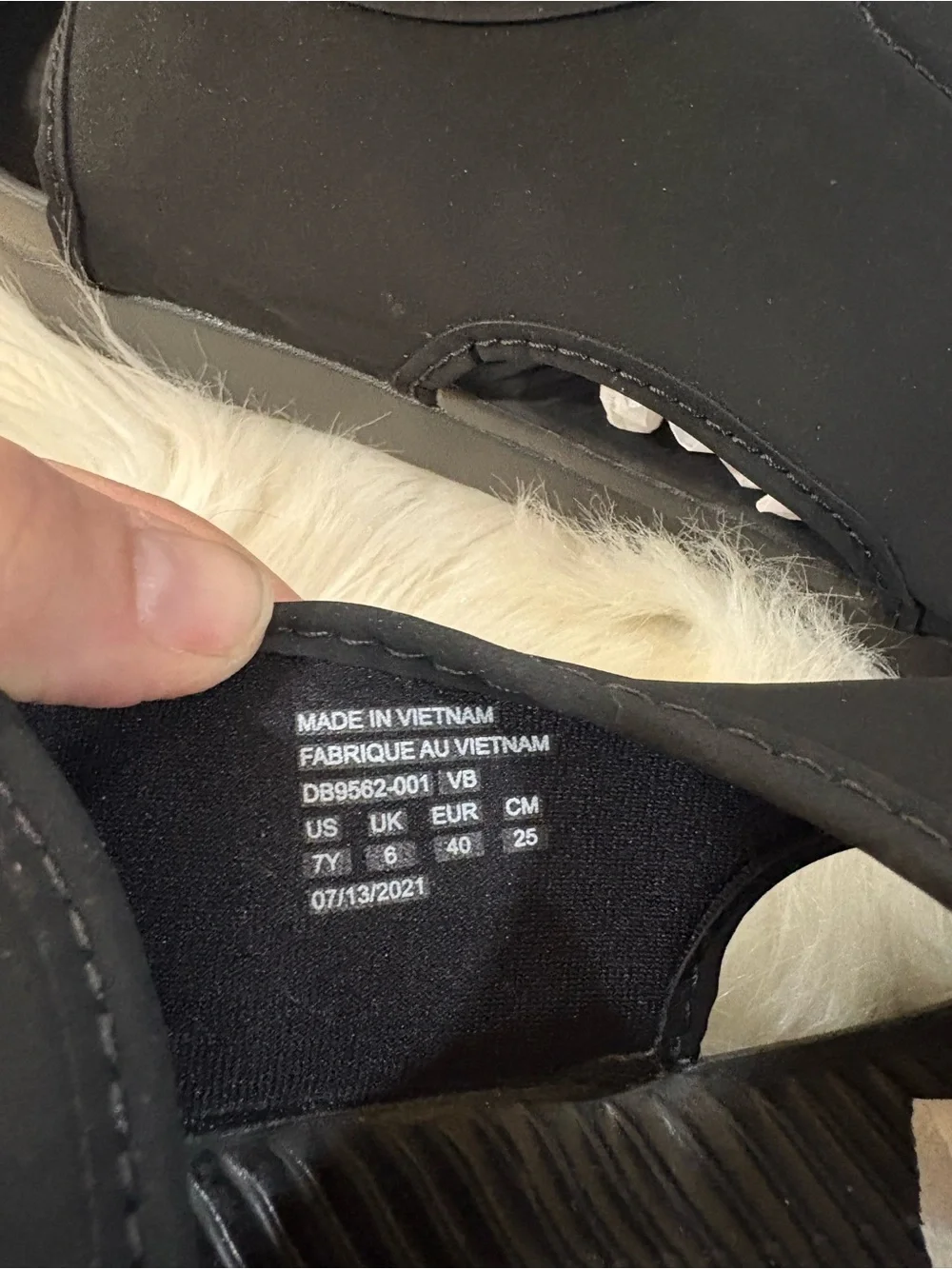 Nike Black and White Velcro Slide Sandals